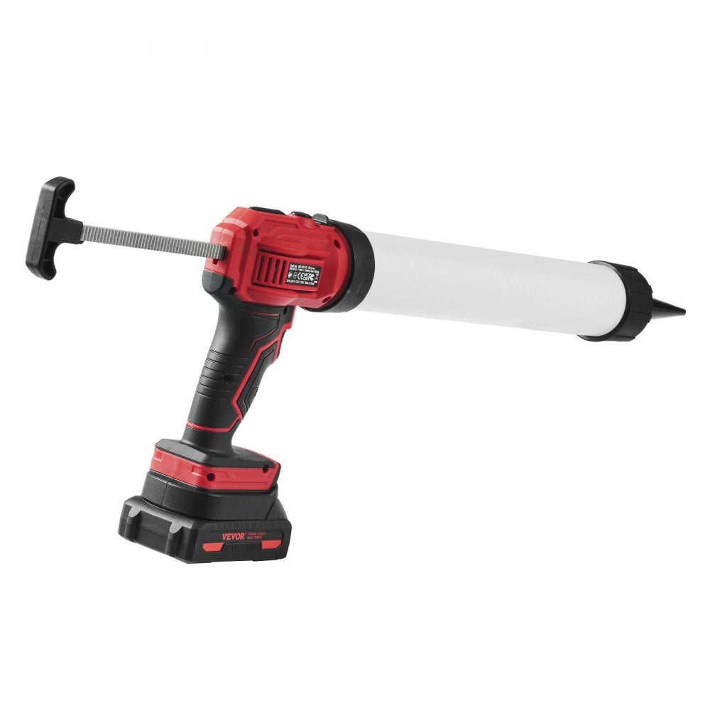 VEVOR Cordless Caulking Gun 20oz/600ml, 20V Electric Sausage Caulking Gun with 4 Adjustable Speeds, Anti-Drip Battery Powered Caulk Gun & 2.0AH Battery, Fast Charger, LED Light for Filling, Sealing