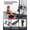 VEVOR LAT Pull Down Machine, 3-in-1 Row Cable Machine, Cable Machines Home Gym with 18-Level Height Adjustment, Wall-Mount Design, Load 500 lbs Lat Tower for Full-Body Workouts, Single-Arm Training
