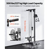 VEVOR LAT Pull Down Machine, 3-in-1 Row Cable Machine, Cable Machines Home Gym with 18-Level Height Adjustment, Wall-Mount Design, Load 500 lbs Lat Tower for Full-Body Workouts, Single-Arm Training