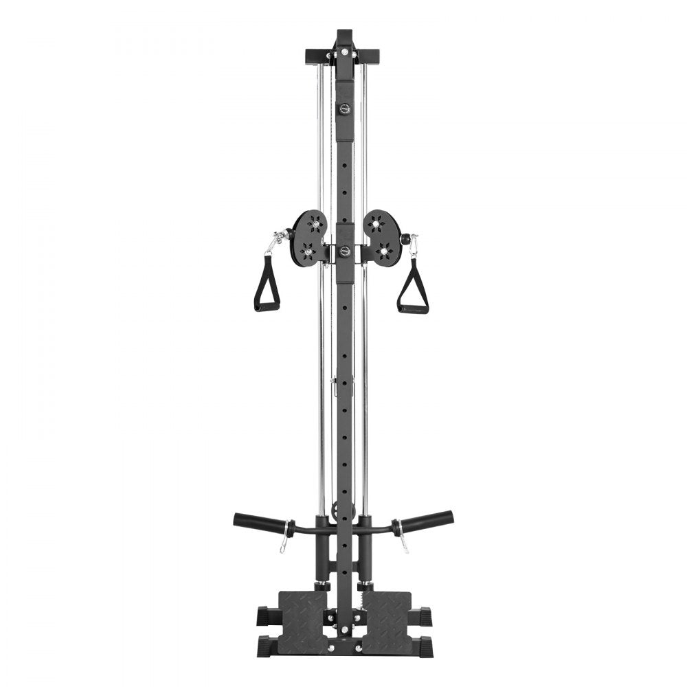 VEVOR LAT Pull Down Machine, 3-in-1 Row Cable Machine, Cable Machines Home Gym with 18-Level Height Adjustment, Wall-Mount Design, Load 500 lbs Lat Tower for Full-Body Workouts, Single-Arm Training