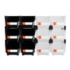 VEVOR Plastic Stackable Storage Bins, 14.8 x 8.5 x 7.1 inch (12 Pack), Plastic Containers for Organizing & Storage Bins for Garage, Small Parts, Office Supplies, Other Accessories, Black & Transparent