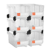 VEVOR Plastic Stackable Storage Bins, 14.8 x 8.5 x 7.1 inch (6 Pack), Plastic Containers for Organizing & Storage Bins for Closet, Garage, Small Parts, Office Supplies, Other Accessories, Transparent