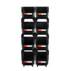 VEVOR Plastic Stackable Storage Bins, 10.9 x 5.5 x 5.1 inch (8 Pack), Plastic Containers for Organizing and Storage Bins for Closet, Garage, Small Parts, Office Supplies and Other Accessories, Black