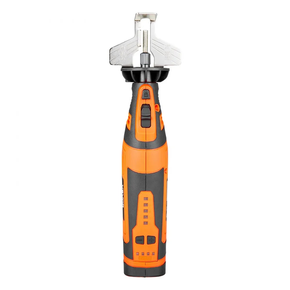 VEVOR Cordless Chainsaw Sharpener, 5-Speed Adjustable Electric Saw Chain Sharpener 5000-30000 RPM, Rechargeable Handheld Chainsaw Sharpening Tool with 4 Sharpening Heads & Angle Guide Attachment