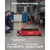 VEVOR Low Profile Oil Drain Pan, 17 Gallon Capacity, Rolling Oil Drain Pan with Electric Pump, 7.2 ft Hose & T Folding Handle, Leak-proof & Corrosion-resistant, Fit for Cars, SUVs, Trucks, ATVs, Red