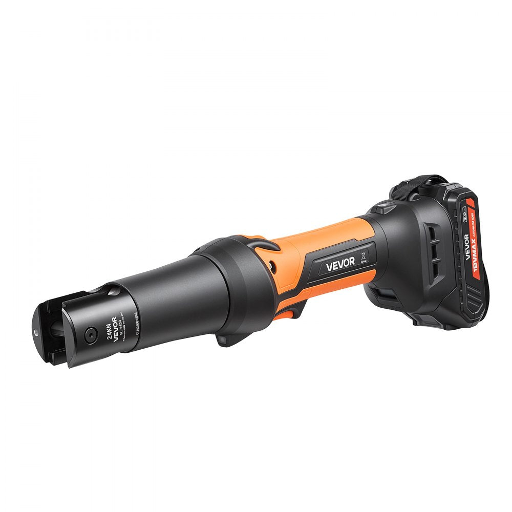 VEVOR Press Tool, 18V Electric Pipe Crimping Tool, 24KN Compact Stable Output, 360 ° Rotating Head, Straight-Style, with 2pcs 2AH Battery, Fast Charger & Toolbox (JAWS NOT INCLUDED)