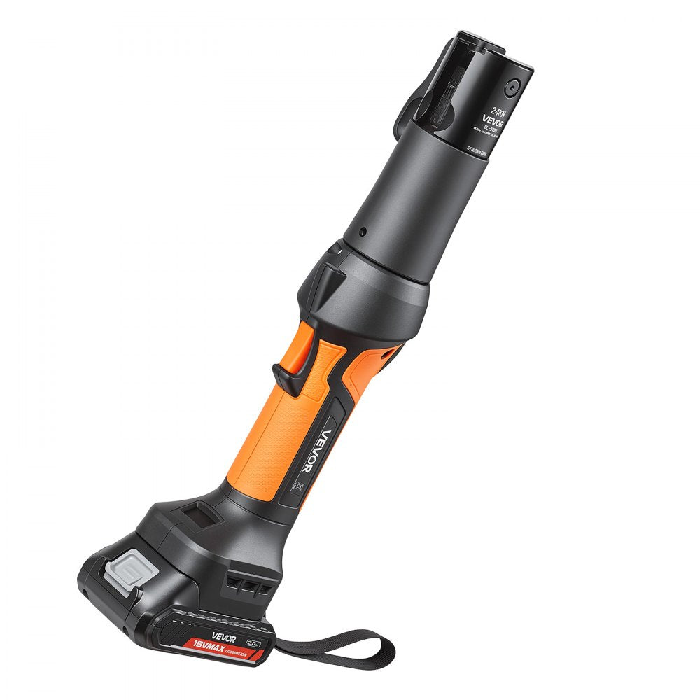 VEVOR Press Tool, 18V Electric Pipe Crimping Tool, 24KN Compact Stable Output, 360 ° Rotating Head, Straight-Style, with 2pcs 2AH Battery, Fast Charger & Toolbox (JAWS NOT INCLUDED)