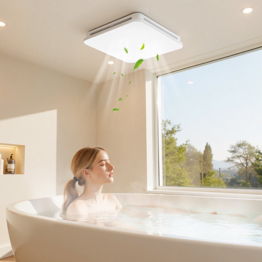 VEVOR Bathroom Exhaust Fan with LED Light, 110 CFM 4000K Bathroom Vent, 1.5 Sones Low-Noise, Premium Motor Ceiling Fan for Laundry Room, Storage Room, Home Ventilation, White