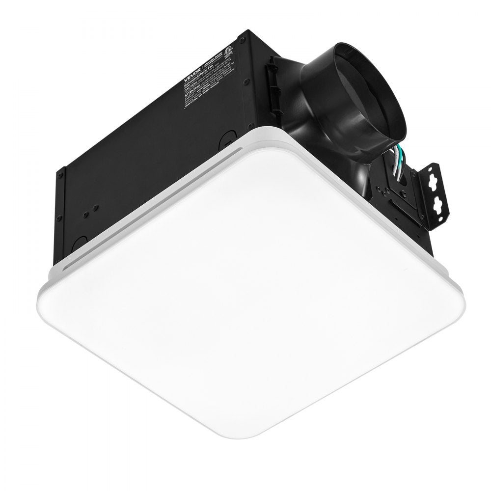 VEVOR Bathroom Exhaust Fan with LED Light, 110 CFM 4000K Bathroom Vent, 1.5 Sones Low-Noise, Premium Motor Ceiling Fan for Laundry Room, Storage Room, Home Ventilation, White