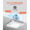 VEVOR Bathroom Exhaust Fan with LED Light, 80-110-130 CFM Bathroom Vent Three Gear Color Temp, 1.5 Sones Low-Noise, Premium AC Motor Ceiling Fan for Laundry Room, Storage Room, Home Ventilation, White