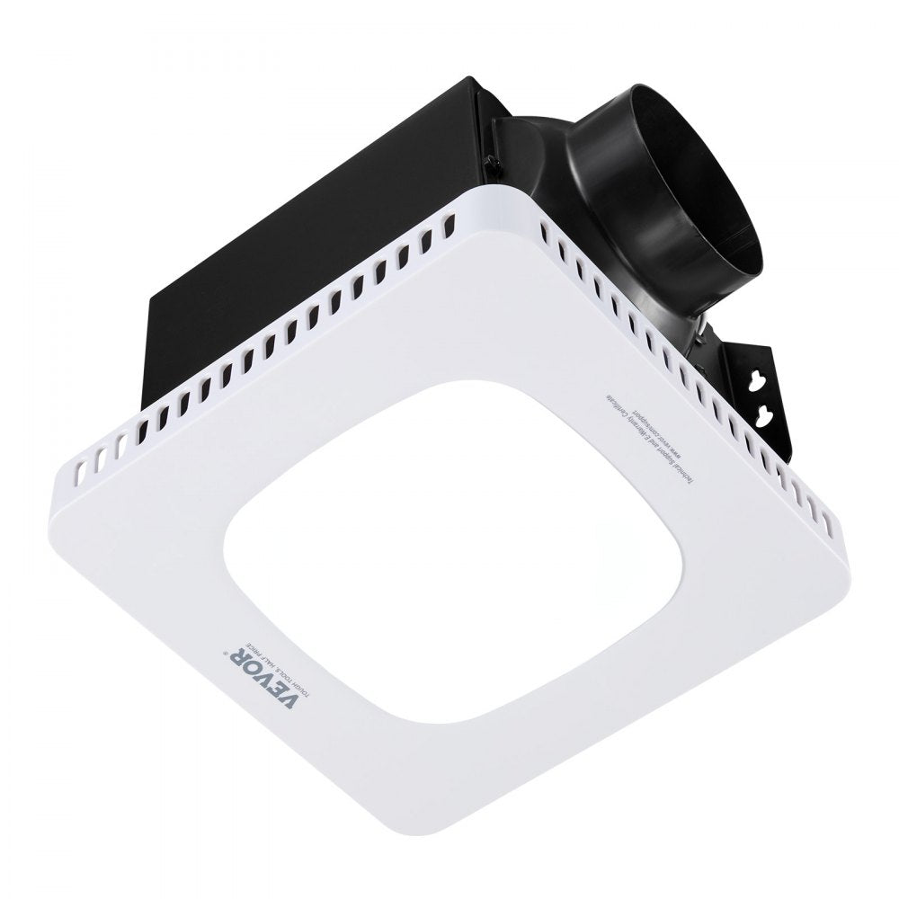 VEVOR Bathroom Exhaust Fan with LED Light, 80 CFM Bathroom Vent Three Gear Color Temp, 1.5 Sones Low-Noise, Premium AC Motor Ceiling Fan for Laundry Room, Storage Room, Home Ventilation, White