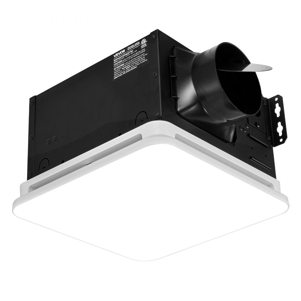 VEVOR Bathroom Exhaust Fan with LED Light, 80 CFM 4000K Bathroom Vent, 1.5 Sones Low-Noise, Premium Motor Ceiling Fan for Laundry Room, Storage Room, Home Ventilation, White