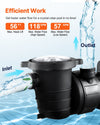 VEVOR Above Ground Pool Pump, 2HP/0.44HP, Dual Speed Swimming Pool Pump, High 118 GPM 56 ft Lift, Low 57 GPM 14 ft Lift, 110V 3450 RPM with Strainer Basket, 122°F Max Water Temp, for Hot Tubs Spas