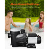 VEVOR Above Ground Pool Pump, 2.5 HP, 148 GPM Max Flow Single Speed Swimming Pool Pump, 220V 3450 RPM 62 ft Max Head Lift with PP Shell Strainer Basket, 122°F Max Water Temperature, for Hot Tubs Spas