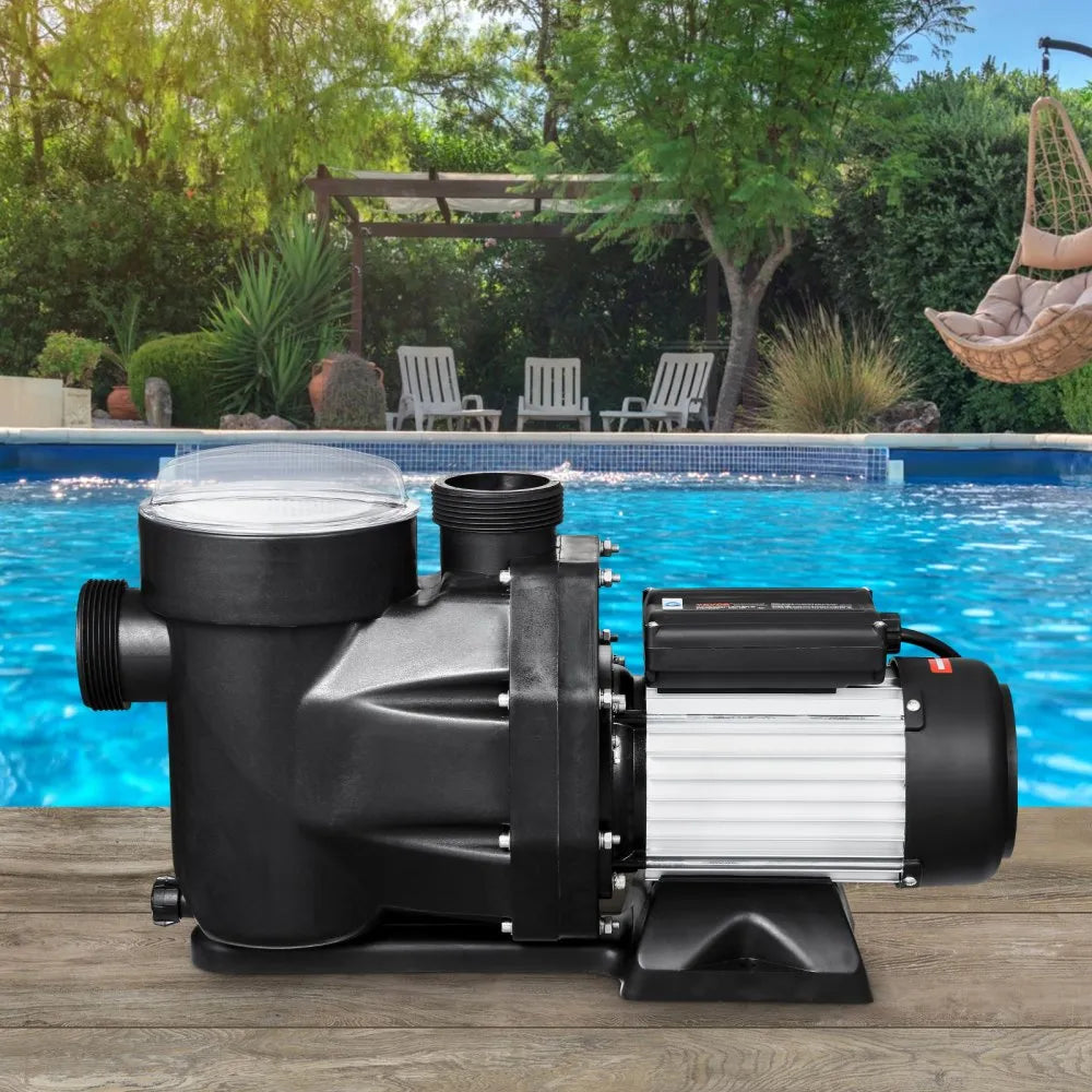 VEVOR Above Ground Pool Pump, 2.5 HP, 148 GPM Max Flow Single Speed Swimming Pool Pump, 220V 3450 RPM 62 ft Max Head Lift with PP Shell Strainer Basket, 122°F Max Water Temperature, for Hot Tubs Spas