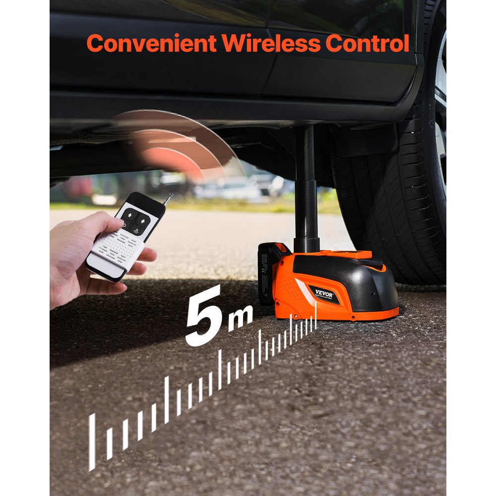 VEVOR Electric Car Jack, 5 Tons /11000 lbs, Adjustable Electric Scissor Jack with High Load Capacity, Tire Change Replacement with LED Light & Remote Control, Portable Jack kit for Sedan, SUV, Truck