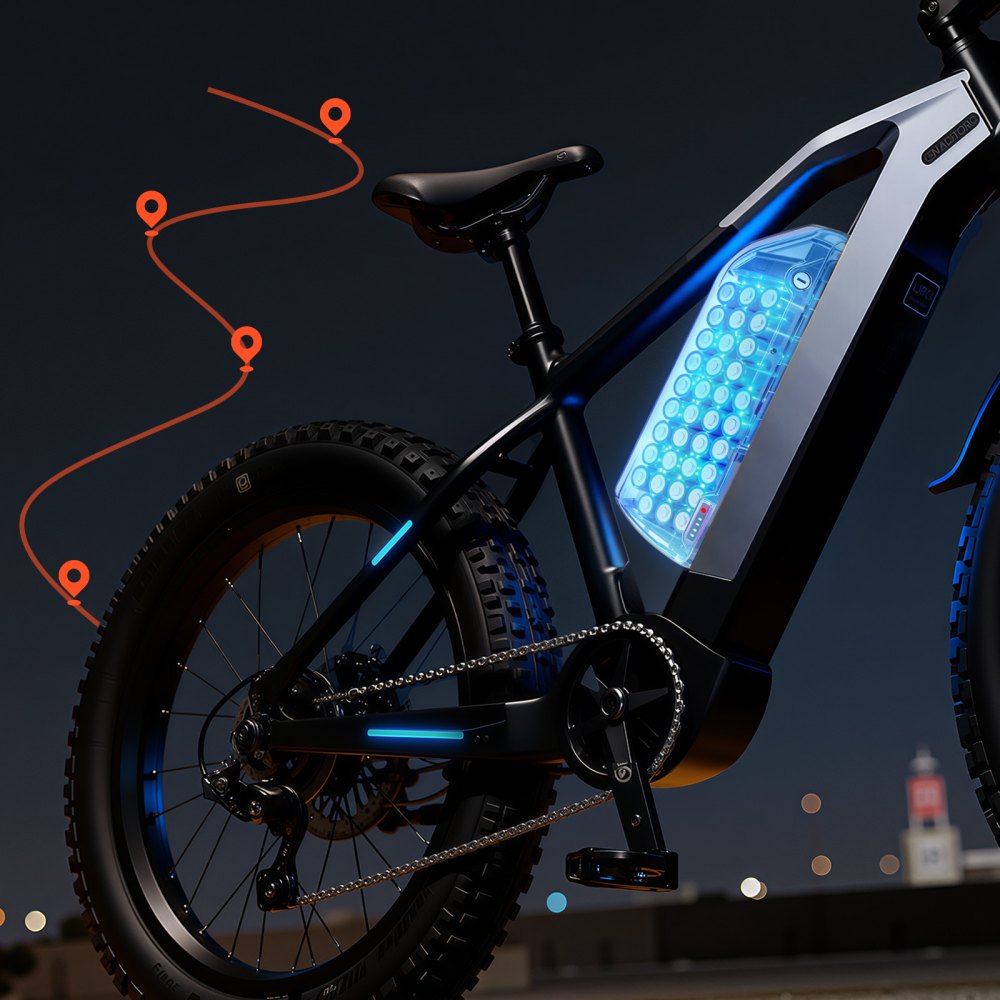VEVOR Ebike Battery, 52V 20Ah Electric Bike Lithium Battery Pack with BMS, 3A Charger and Lock for 1500W E-Bike Motor, Detachable Electric Bicycle Replacement Kit with Indicator & Discharge Socket