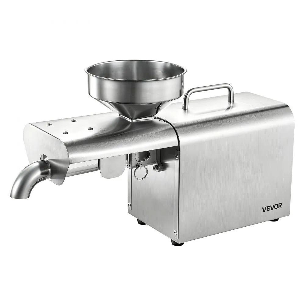 VEVOR Oil Press Machine, 8.27 LBS/H Capacity, 750W Oil Extractor Machine, Automatic Electric Oil Maker for Home Commercial Use, 122℉–572℉ Hot Pressing for Peanuts Sesames Soybeans Almonds
