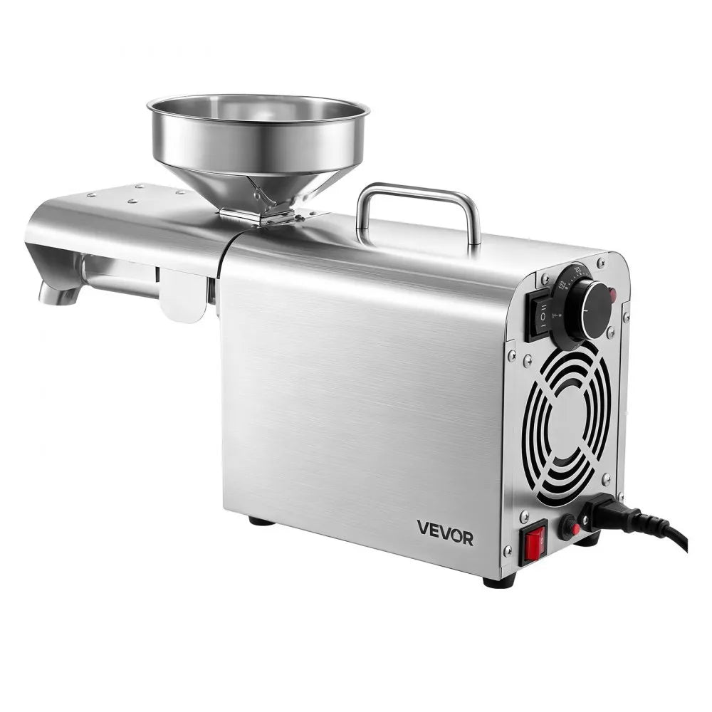 VEVOR Oil Press Machine, 8.27 LBS/H Capacity, 750W Oil Extractor Machine, Automatic Electric Oil Maker for Home Commercial Use, 122℉–572℉ Hot Pressing for Peanuts Sesames Soybeans Almonds