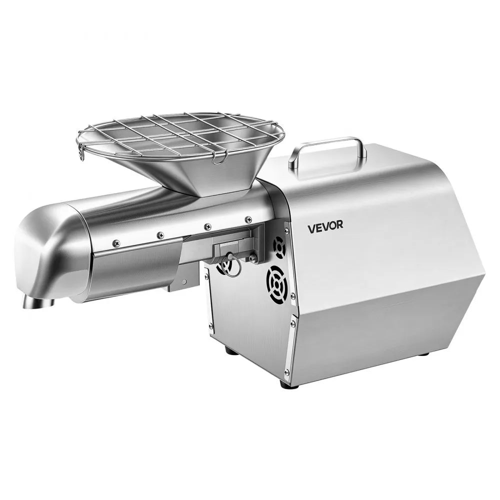 VEVOR Oil Press Machine, 11 LBS/H Capacity, 1250W Oil Extractor Machine, Automatic Electric Oil Maker for Home Commercial Use, 122℉–572℉ Hot & Cold Pressing for Peanuts Sesames Soybeans Almonds