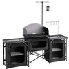 VEVOR Folding Camping Table, Outdoor Portable Table, Quick Set-up Kitchen Cook Station, with Storage Organizer, Telescoping Legs, a Detachable Windscreen, Carrying Bag, for Picnic BBQ RV Traveling