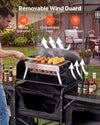 VEVOR Folding Camping Table, Outdoor Portable Table, Quick Set-up Kitchen Cook Station, with Storage Organizer, Telescoping Legs, a Detachable Windscreen, Carrying Bag, for Picnic BBQ RV Traveling