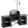 VEVOR Folding Camping Table, Outdoor Portable Table, Quick Set-up Kitchen Cook Station, with Storage Organizer, Telescoping Legs, a Detachable Windscreen, Carrying Bag, for Picnic BBQ RV Traveling