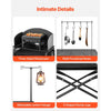 VEVOR Camping Kitchen Table, Outdoor Camp Cooking Table, Aluminum Portable Cook Station with 3 Storage Cupboard, Carrying Bag, Detachable Windscreen, Quick Set-up for BBQ Party Picnic RV Travel, Black
