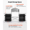 VEVOR Folding Camping Table, Outdoor Portable Aluminum Lightweight Table, Quick Set-up Kitchen Cook Station, with Storage Organizer, Detachable Windscreen, Carrying Bag, Ideal for Picnic BBQ Traveling