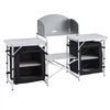 VEVOR Folding Camping Table, Outdoor Portable Aluminum Lightweight Table, Quick Set-up Kitchen Cook Station, with Storage Organizer, Detachable Windscreen, Carrying Bag, Ideal for Picnic BBQ Traveling