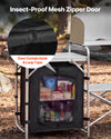 VEVOR Folding Camping Table, Outdoor Portable Aluminum Lightweight Table, Quick Set-up Kitchen Cook Station, with Storage Organizer, Detachable Windscreen, Carrying Bag, Ideal for Picnic BBQ Traveling