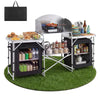 VEVOR Folding Camping Table, Outdoor Portable Aluminum Lightweight Table, Quick Set-up Kitchen Cook Station, with Storage Organizer, Detachable Windscreen, Carrying Bag, Ideal for Picnic BBQ Traveling