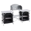 VEVOR Folding Camping Table, Outdoor Portable Aluminum Lightweight Table, Quick Set-up Kitchen Cook Station, with Storage Organizer, Detachable Windscreen, Carrying Bag, Ideal for Picnic BBQ Traveling