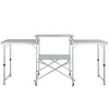 VEVOR Camping Kitchen Table, Folding Outdoor Cooking Table with Storage Carrying Bag, Aluminum Cook Station 3 Cupboard & Detachable Windscreen, Quick Set-up for Picnics, BBQ, RV Traveling, Brown