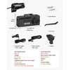 VEVOR Dash Cam Front and Rear, 4K+1080P, 64 GB Card Included, Dual Channel Dash Camera for Cars with Built-in GPS, G-Sensor, Front 129° & Rear 125°, 3.18" Touch Screen, Loop Recording, Parking Mode