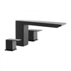 VEVOR Roman Tub Faucet, Bath Tubs Faucets Set with 2 Handles, Roman Tub Faucets Deck Mount for Pet Washing, Baby Care, Adult Bathing, Matte Black, Stainless Steel, 3 Hole Waterfall Bathtub Faucet