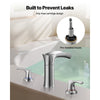 VEVOR Roman Tub Faucet, 3 Hole Waterfall Bathtub Faucet, Zinc Alloy Bath Tubs Faucets Set with 2 Handles, Deck Mount Bath Tub Faucets Set for Pet Washing, Adult Bathing, Silver, Hot & Cold Control