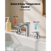 VEVOR Roman Tub Faucet, 3 Hole Waterfall Bathtub Faucet, Zinc Alloy Bath Tubs Faucets Set with 2 Handles, Deck Mount Bath Tub Faucets Set for Pet Washing, Adult Bathing, Silver, Hot & Cold Control