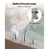 VEVOR Roman Tub Faucet, 3 Hole Waterfall Bathtub Faucet, Gooseneck Bath Tubs Faucets Set with 2 Handles, Deck Mount Bath Tub Faucets Set for Pet Washing, Adult Bathing, Silver, High Arc Spout