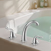 VEVOR Roman Tub Faucet, 3 Hole Waterfall Bathtub Faucet, Gooseneck Bath Tubs Faucets Set with 2 Handles, Deck Mount Bath Tub Faucets Set for Pet Washing, Adult Bathing, Silver, High Arc Spout