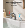 VEVOR Roman Tub Faucet, 3 Hole Waterfall Bathtub Faucet, Gooseneck Bath Tubs Faucets Set with 2 Handles, Roman Tub Faucets Deck Mount for Adult Bathing, Brushed Stainless Steel, High Arc Spout