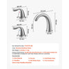 VEVOR Roman Tub Faucet, 3 Hole Waterfall Bathtub Faucet, Gooseneck Bath Tubs Faucets Set with 2 Handles, Roman Tub Faucets Deck Mount for Adult Bathing, Brushed Stainless Steel, High Arc Spout