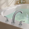 VEVOR Roman Tub Faucet, 3 Hole Waterfall Bathtub Faucet, Gooseneck Bath Tubs Faucets Set with 2 Handles, Roman Tub Faucets Deck Mount for Adult Bathing, Brushed Stainless Steel, High Arc Spout