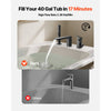 VEVOR Roman Tub Faucet, 3 Hole Waterfall Bathtub Faucet,  Roman Bathtub Faucets Set with Shower Head & 1 Handle, Romans Bathtub Faucets for Pet Washing, Adult Bathing, Matte Black, Stainless Steel