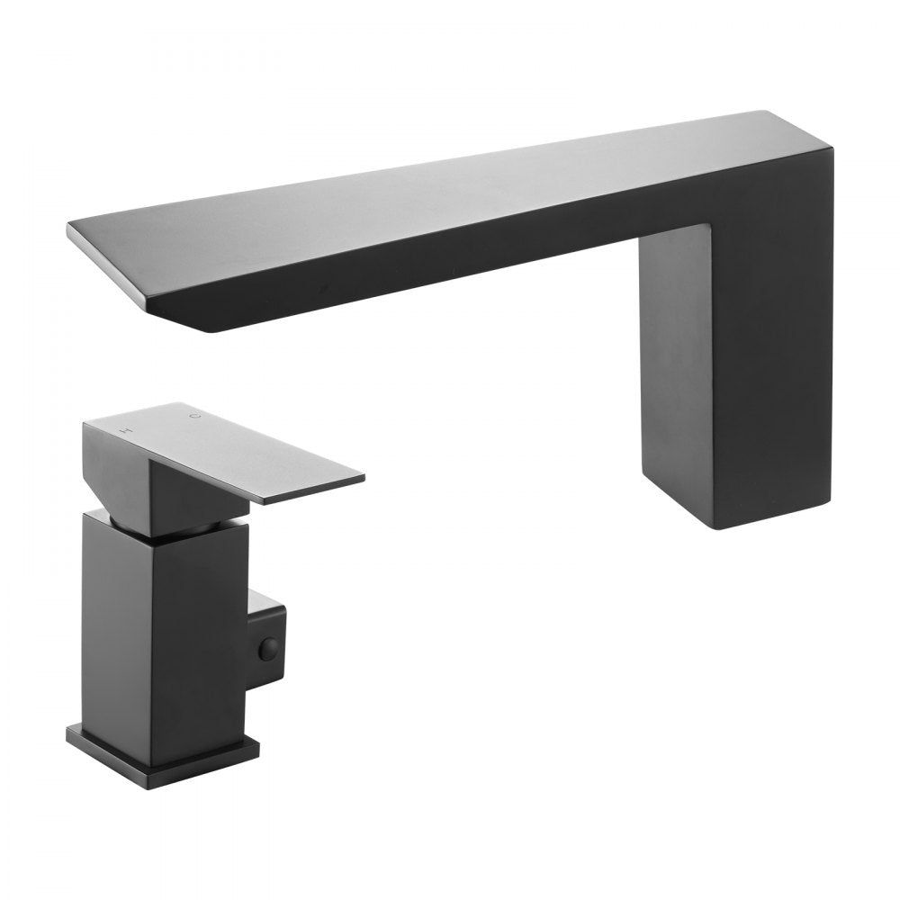 VEVOR Roman Tub Faucet, 3 Hole Waterfall Bathtub Faucet,  Roman Bathtub Faucets Set with Shower Head & 1 Handle, Romans Bathtub Faucets for Pet Washing, Adult Bathing, Matte Black, Stainless Steel