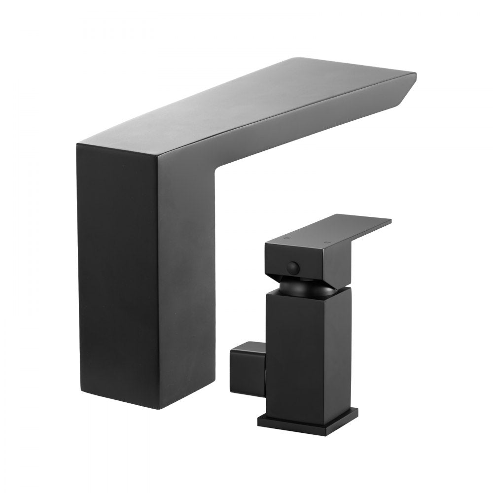 VEVOR Roman Tub Faucet, 3 Hole Waterfall Bathtub Faucet,  Roman Bathtub Faucets Set with Shower Head & 1 Handle, Romans Bathtub Faucets for Pet Washing, Adult Bathing, Matte Black, Stainless Steel
