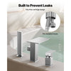 VEVOR Roman Tub Faucet, 3 Hole Waterfall Bathtub Faucet, Roman Bathtub Faucets Set with Shower Head & 1 Handle, Deck Mount Bath Tub Faucets Set for Adult Bathing, Brushed Stainless Steel, Drip-Free