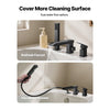 VEVOR Roman Tub Faucet, 3 Hole Waterfall Bathtub Faucet, Widespread Roman Tub Faucets with Shower Head & 1 Handle, Romans Bathtub Faucets for Pet Washing, Adult Bathing, Matte Black, Dual Water Flow
