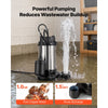 VEVOR Submersible Sump Pump 1 HP 5300 GPH Max Stainless Steel Sewage Pump, for Basement Septic Tank Residential Effluent, with Automatic Tethered Float Switch, 1.5-Inch NPT Discharge, 36 ft Max Lift
