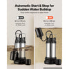 VEVOR Submersible Sump Pump 1 HP 5300 GPH Max Stainless Steel Sewage Pump, for Basement Septic Tank Residential Effluent, with Automatic Tethered Float Switch, 1.5-Inch NPT Discharge, 36 ft Max Lift